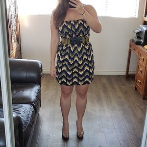 *SOLD* Blue and Gold Sky Minidress